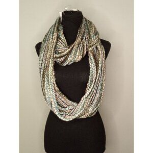 NWT Feelgoodz Artisan Woven Blue Green Aqua Luna Woven Infinity Scarf On…